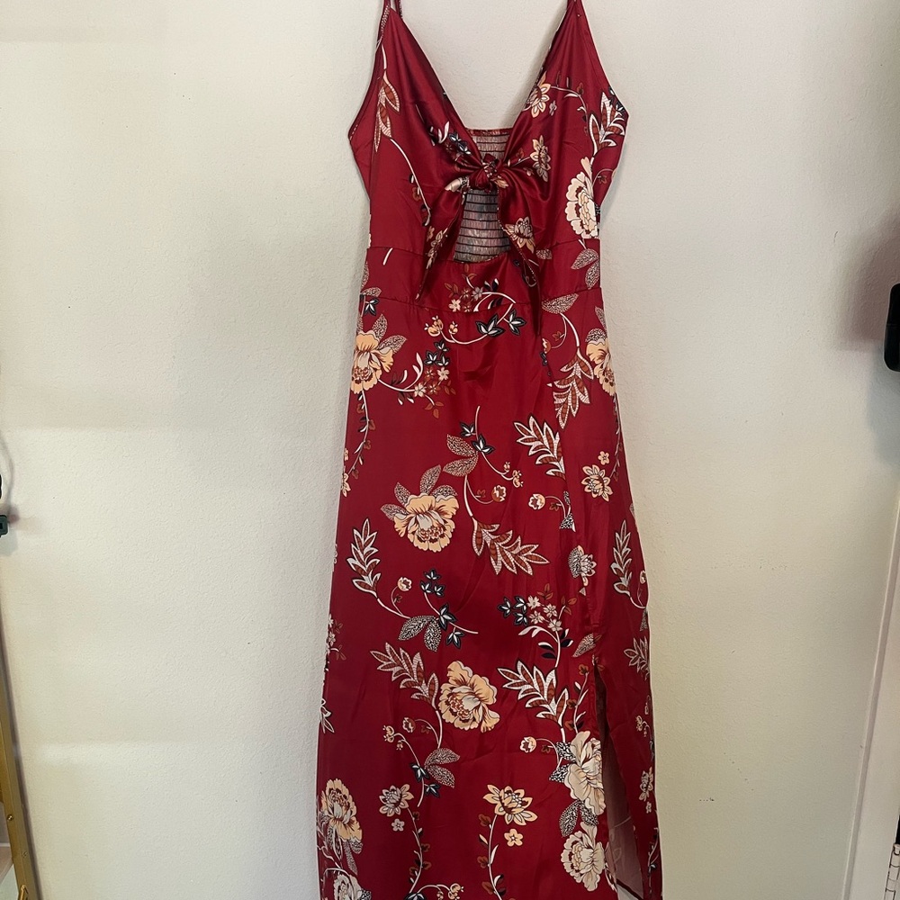 Floral Red Maxi Dress